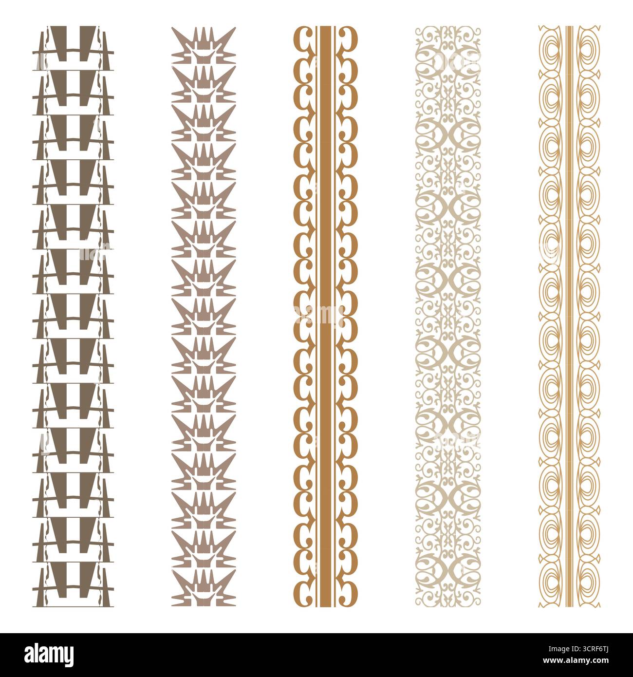 Decorative vertical chains. Ethnic pattern design. Brown neutral colors ...