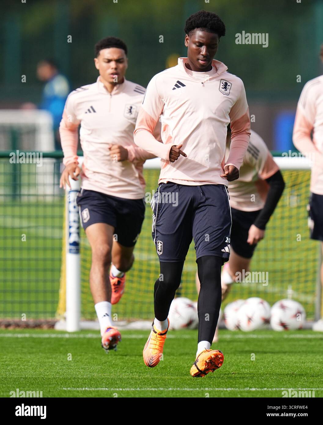 Aston Villa's Jamaldeen Jimoh-Aloba during a training session, at ...