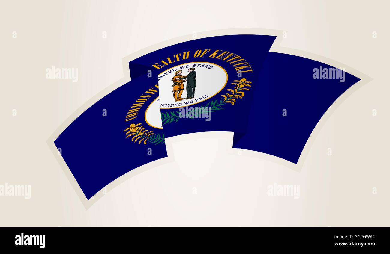 Kentucky Flag in Abstract Ribbon Shape, National Symbol of the Kentucky ...