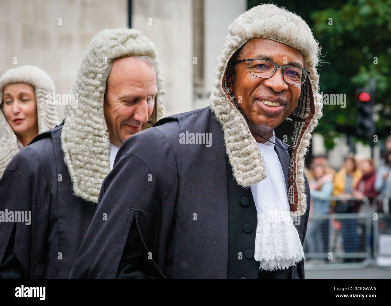 London, UK. 01st Oct, 2025. Queen's Counsel walk in their black robes ...
