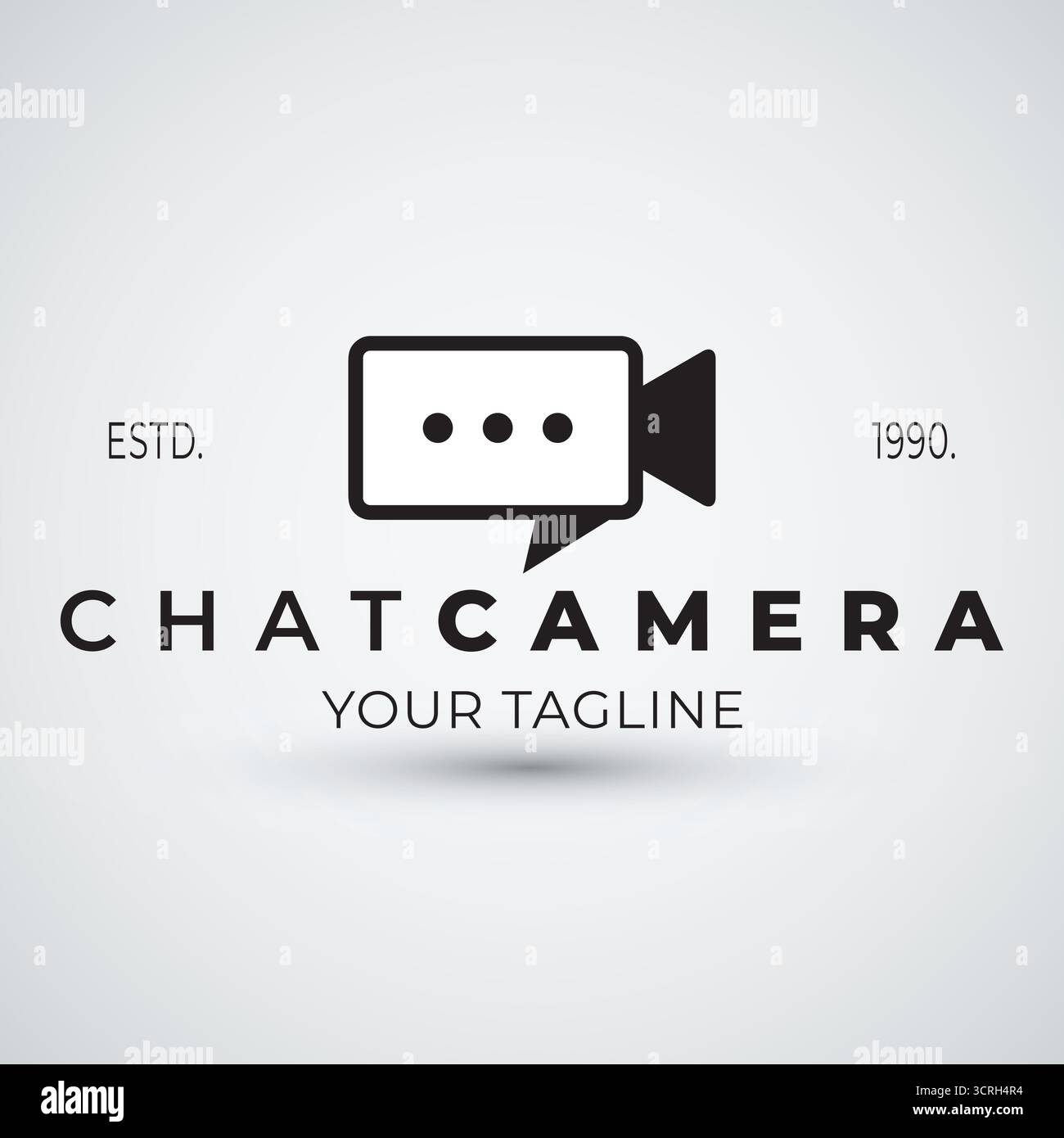 Abstract vector chat bubble video camera logo vector template suitable for live streaming Stock Vector
