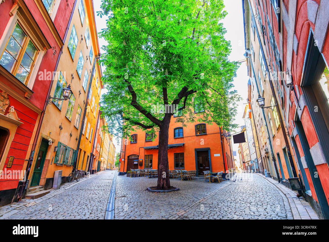 Stockholm, Sweden. Square in the old town, Gamla Stan, Scandinavia. Stock Photo