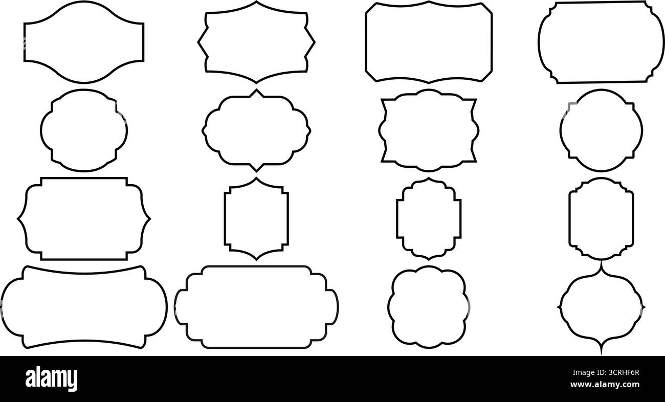 Blank Label Frames and Borders for Tags, Badges, and Packaging Stock ...