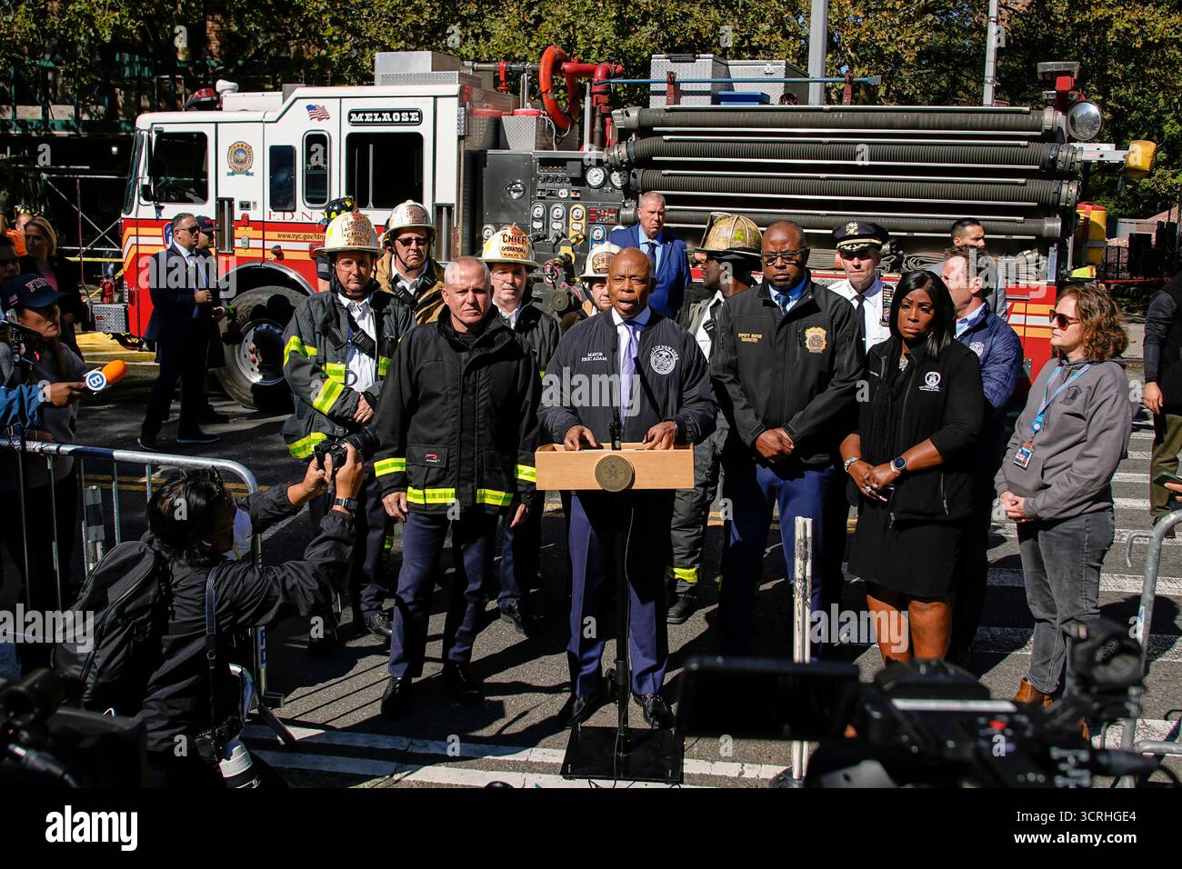 New York City Mayor Eric Adams speaks during a news conference after ...