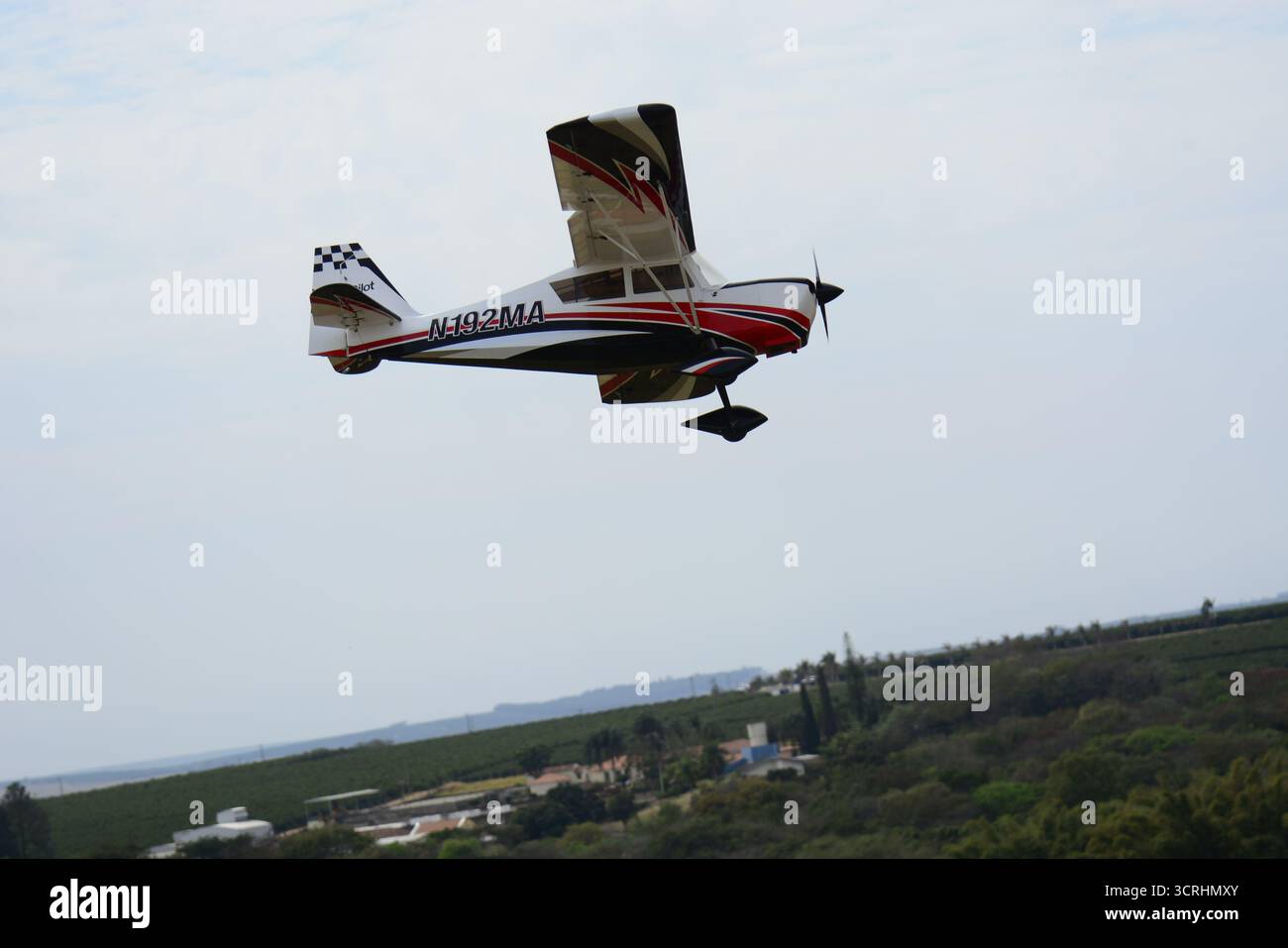 Model aircraft in low flight Stock Photo