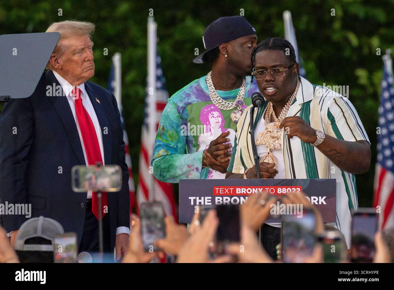 FILE - Rapper Sheff G, also known as Michael Williams, right, joins ...