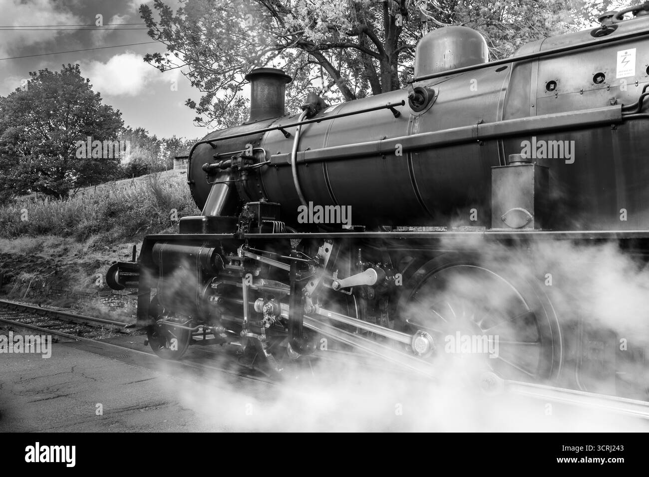 A black and white image of steam locomotive 78022 BR standard class ...