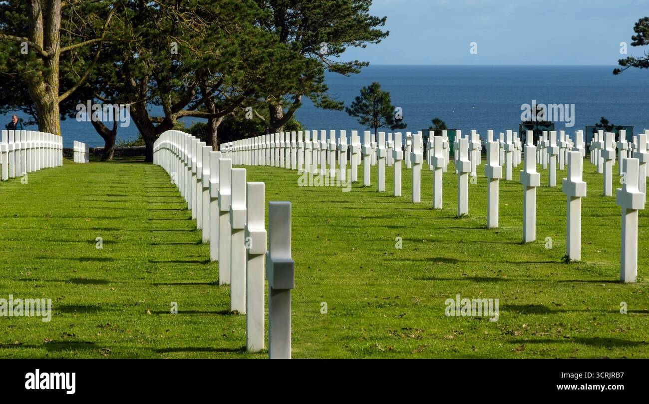 American cemetery at Omaha Beach, Normandy, France Stock Photo