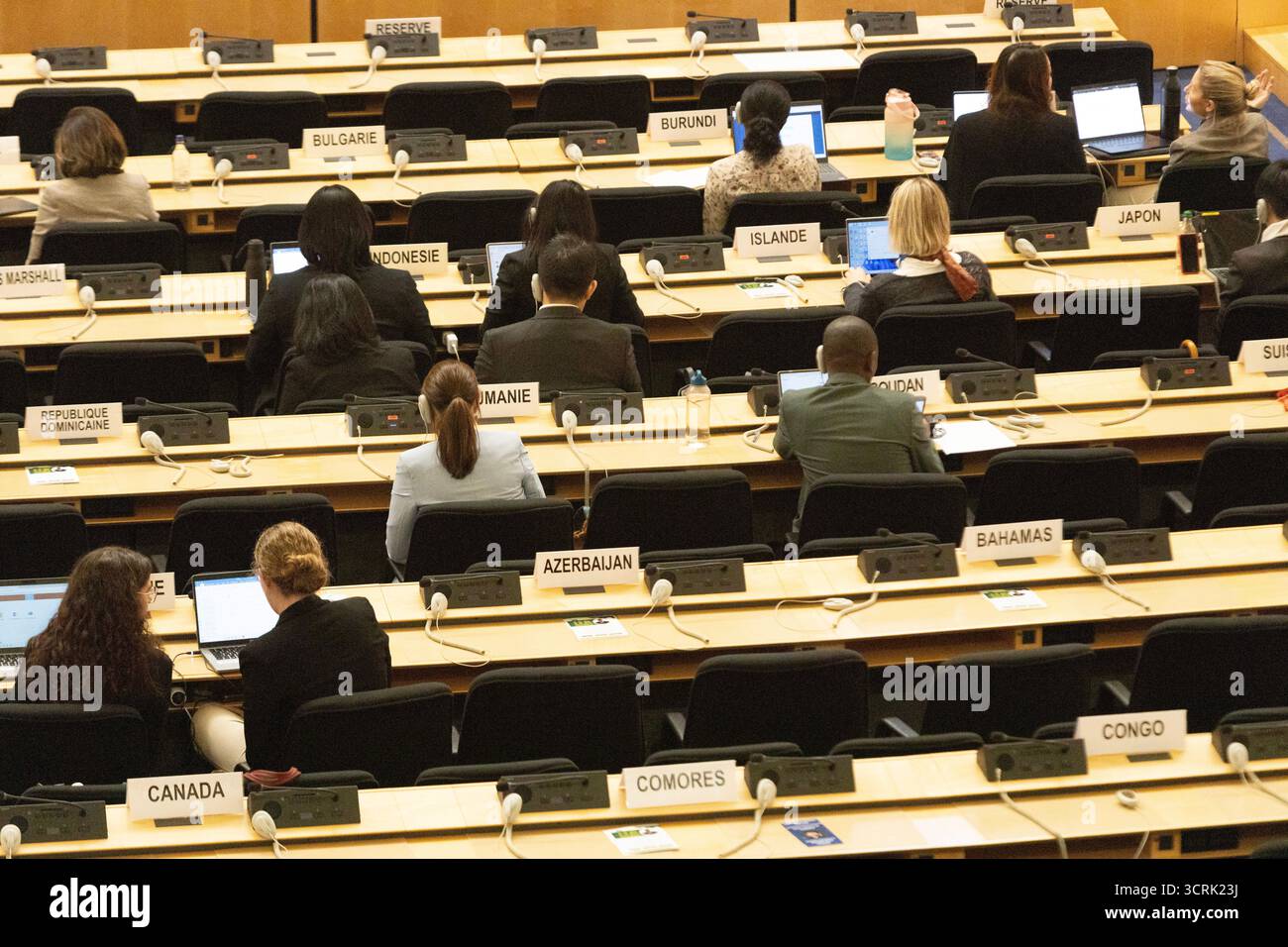 Delegates take notes and follow discussions during the Committee on ...