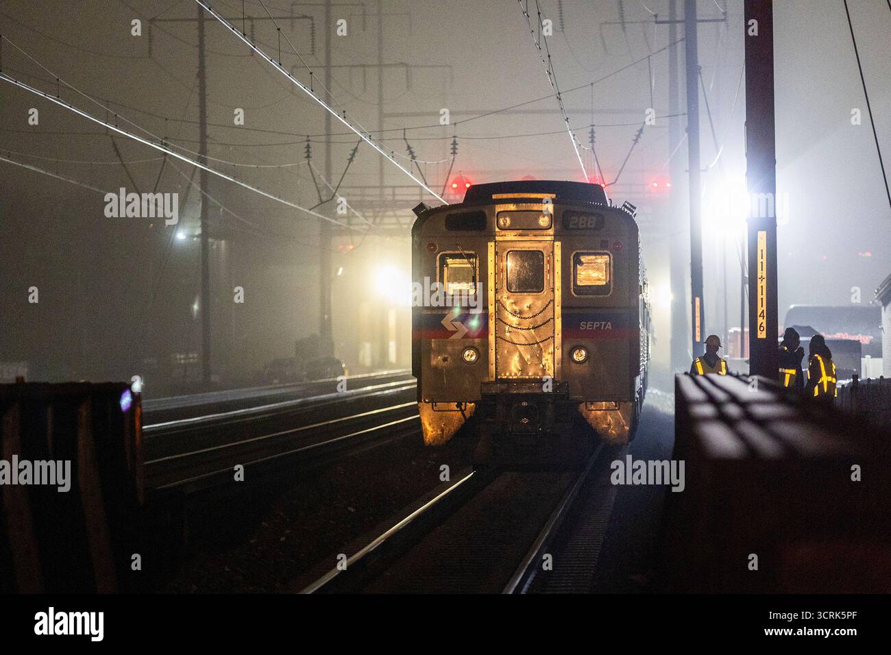 FILE - A SEPTA Regional Rail train sits after the train caught fire Feb ...