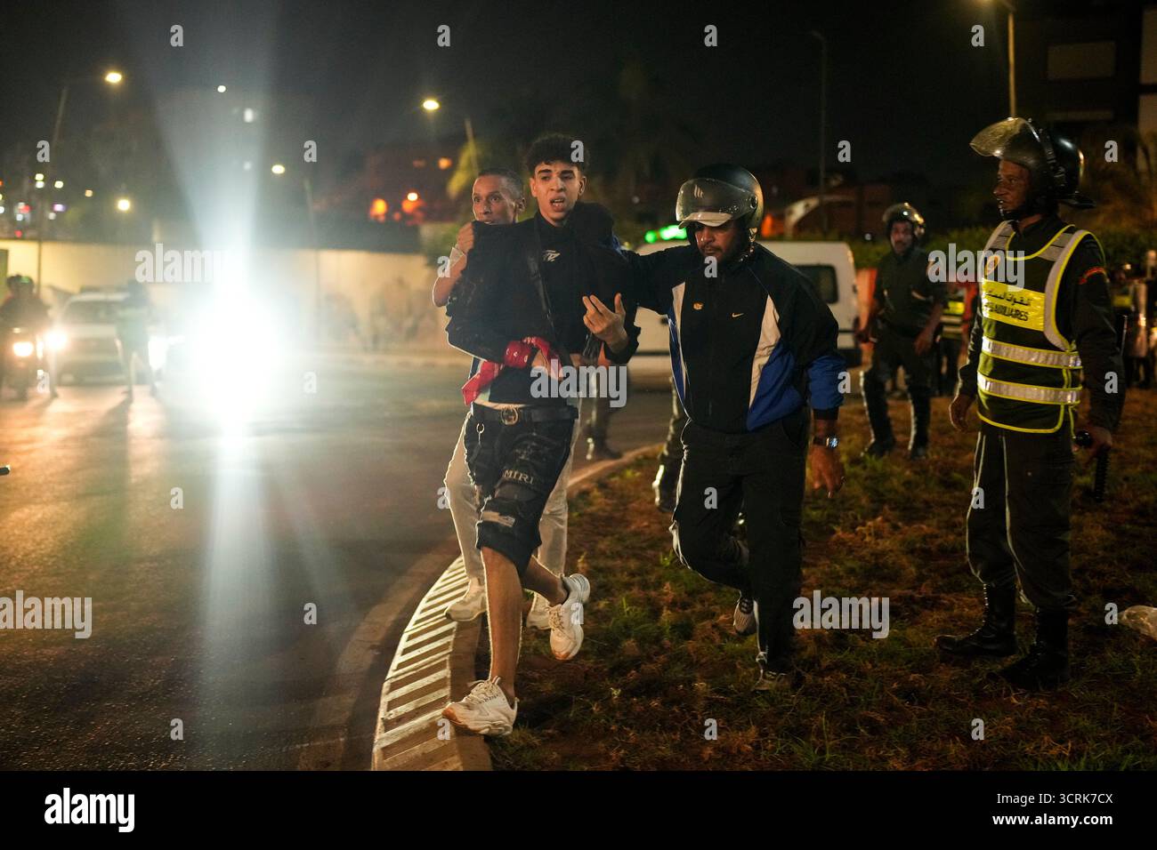 Moroccan Riots A boy is detained as youth led protests calling for healthcare and ...