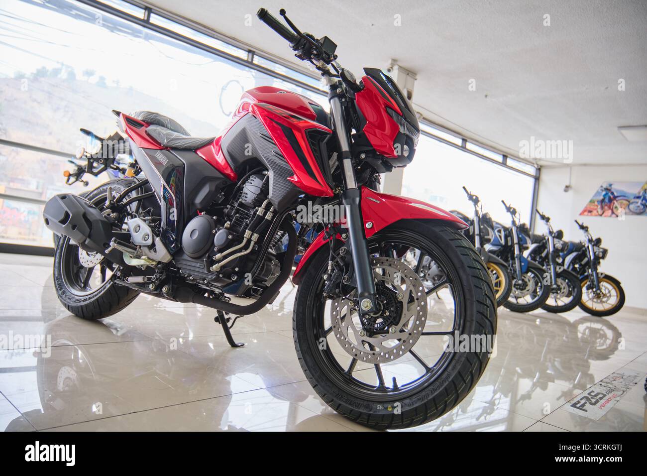 New yamaha fz25 motorcycle red hi-res stock photography and images 