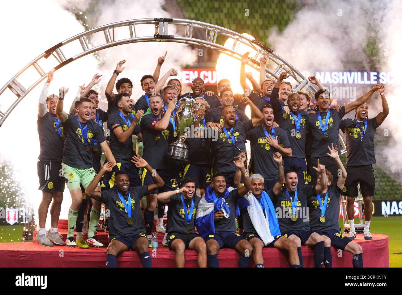 Nashville SC Players Celebrate Their Win Over Austin FC In An U S Open 