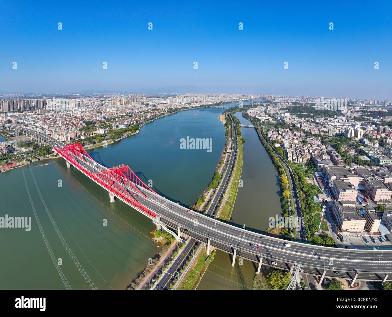 Aerial photography of Dongjiang Bridge in Shijie, Dongguan City ...