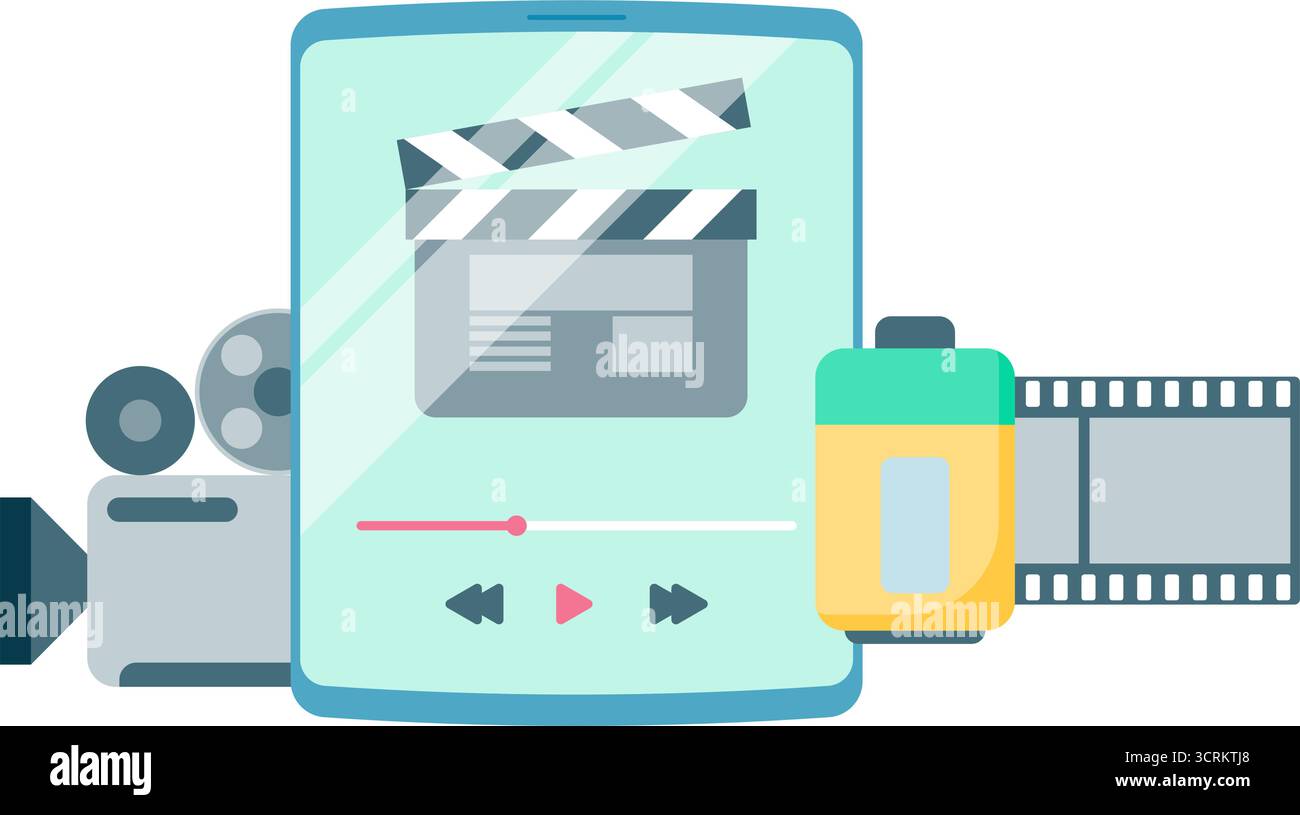 video streaming application on smartphone devices Stock Vector