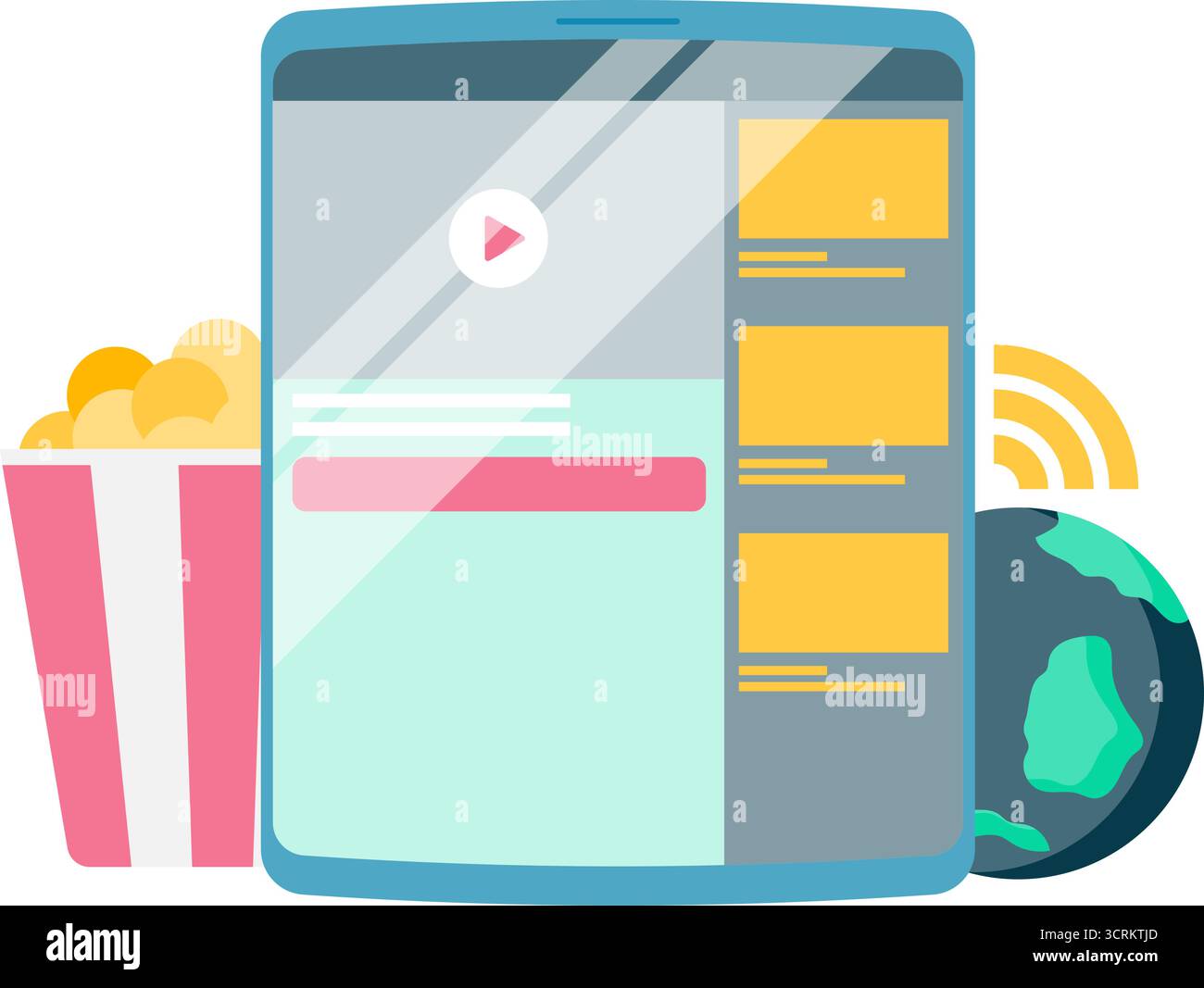 illustration of the video player application display Stock Vector