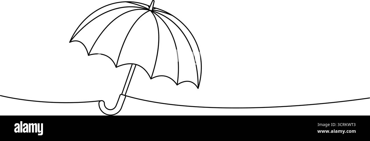 Line drawing open umbrella Black and White Stock Photos & Images