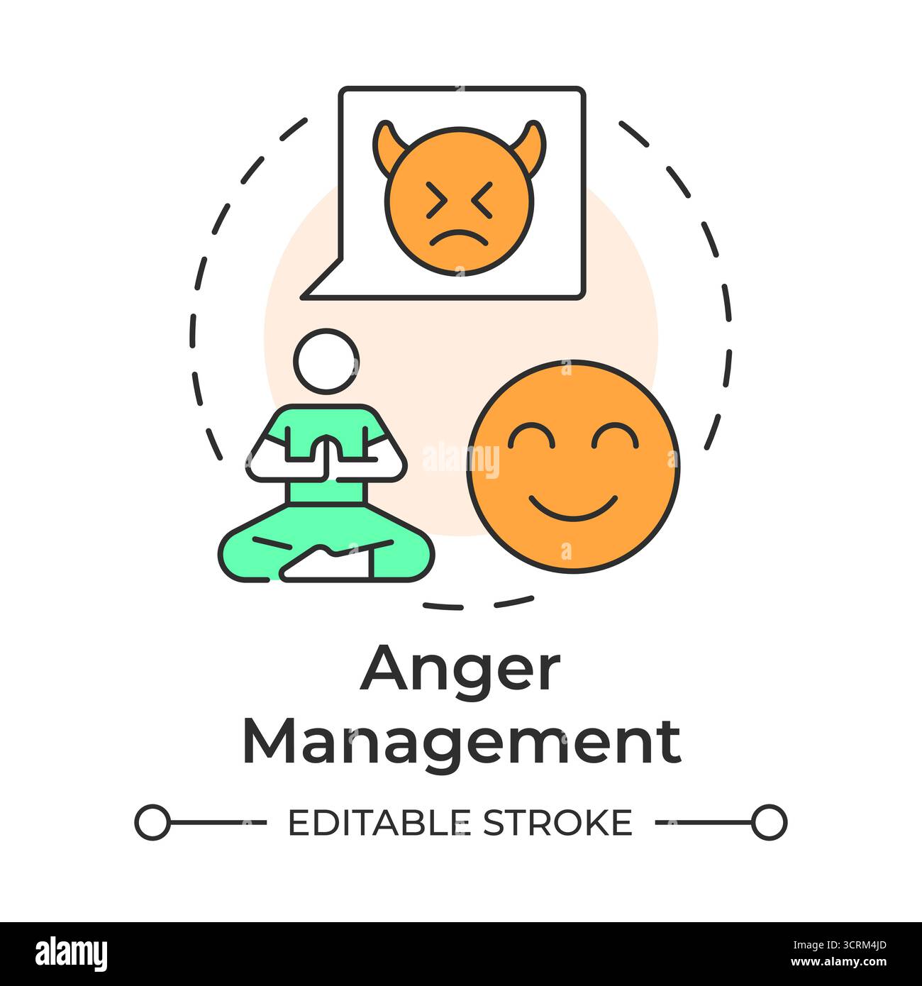 Anger management multi color concept icon Stock Vector Image & Art - Alamy