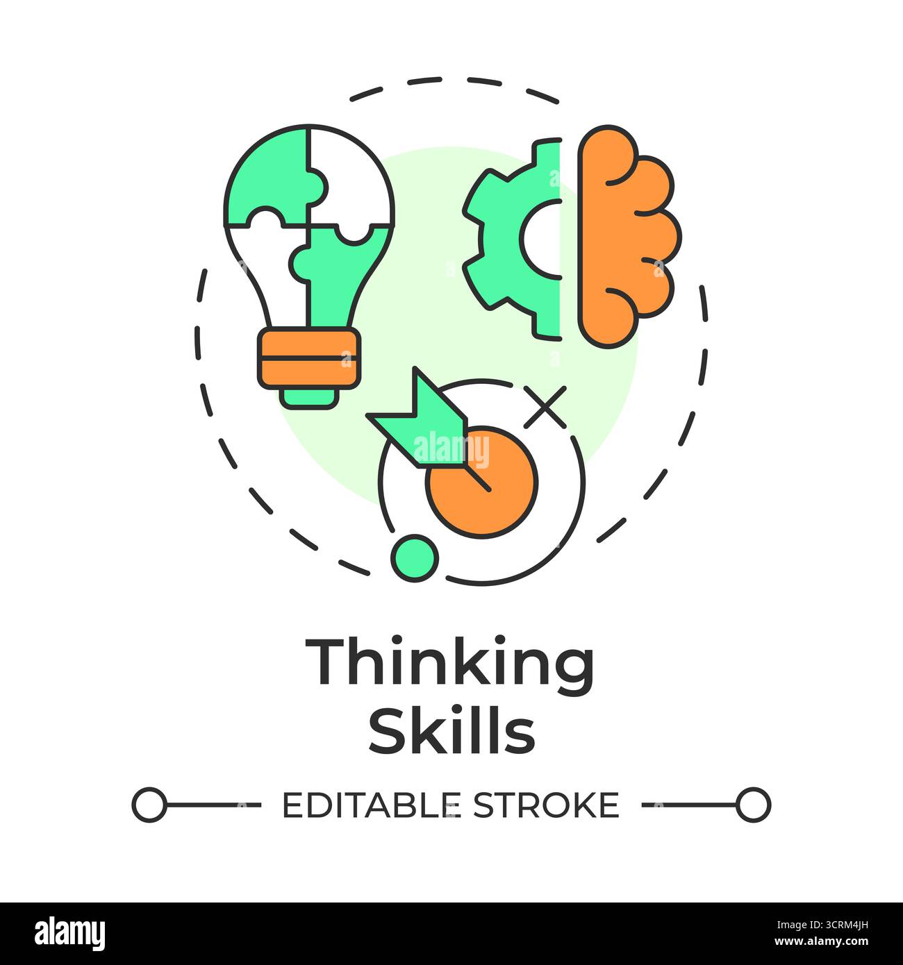 Thinking skills multi color concept icon Stock Vector