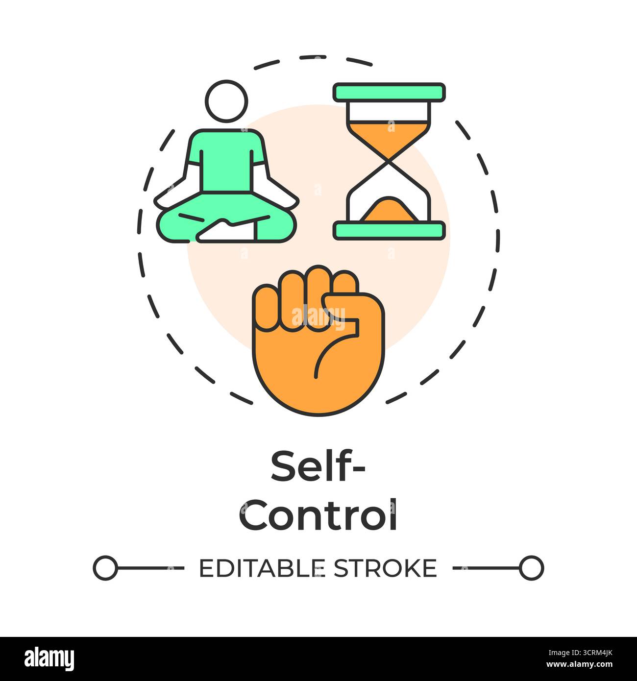 Self control multi color concept icon Stock Vector