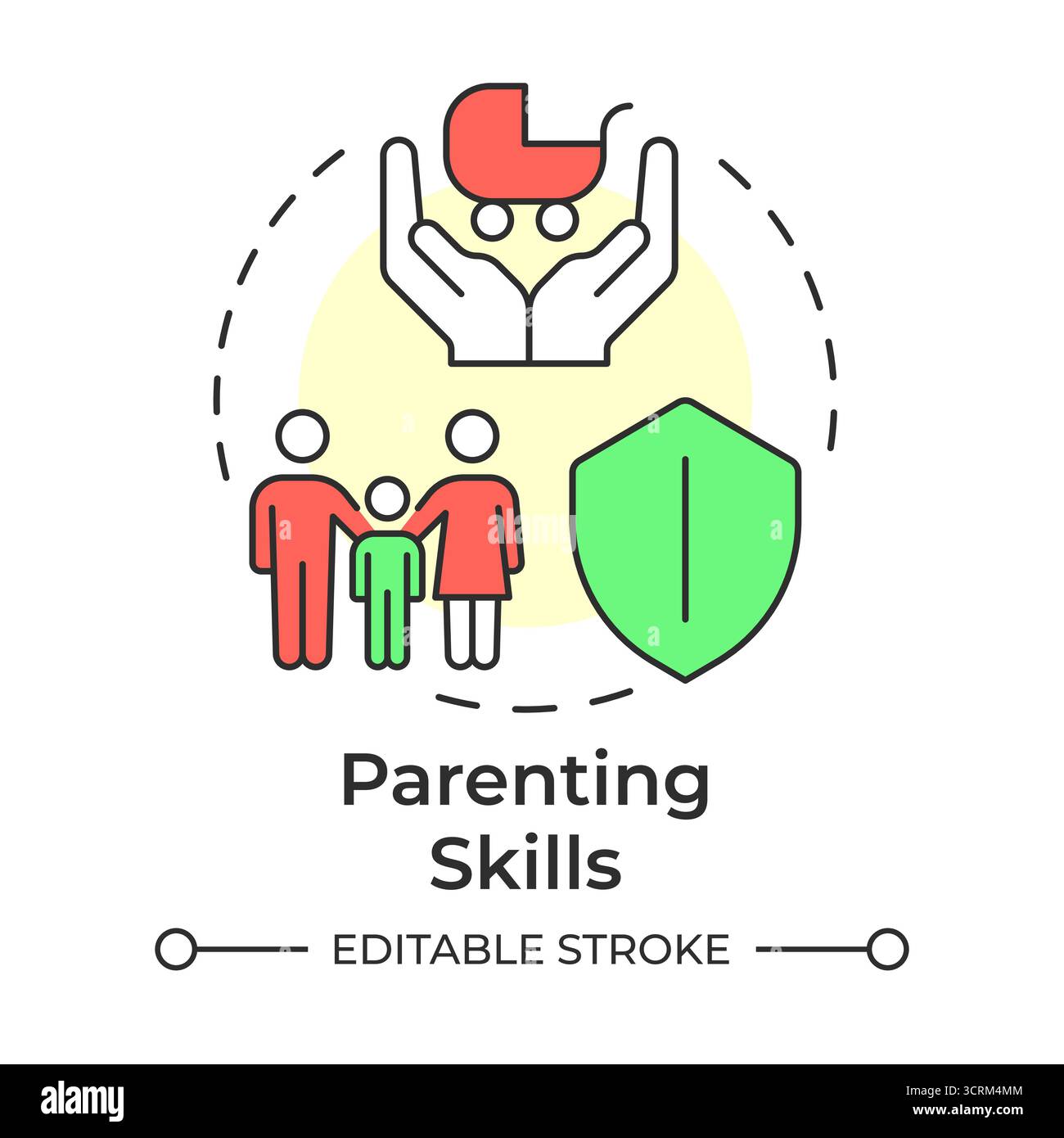 Parenting skills multi color concept icon Stock Vector