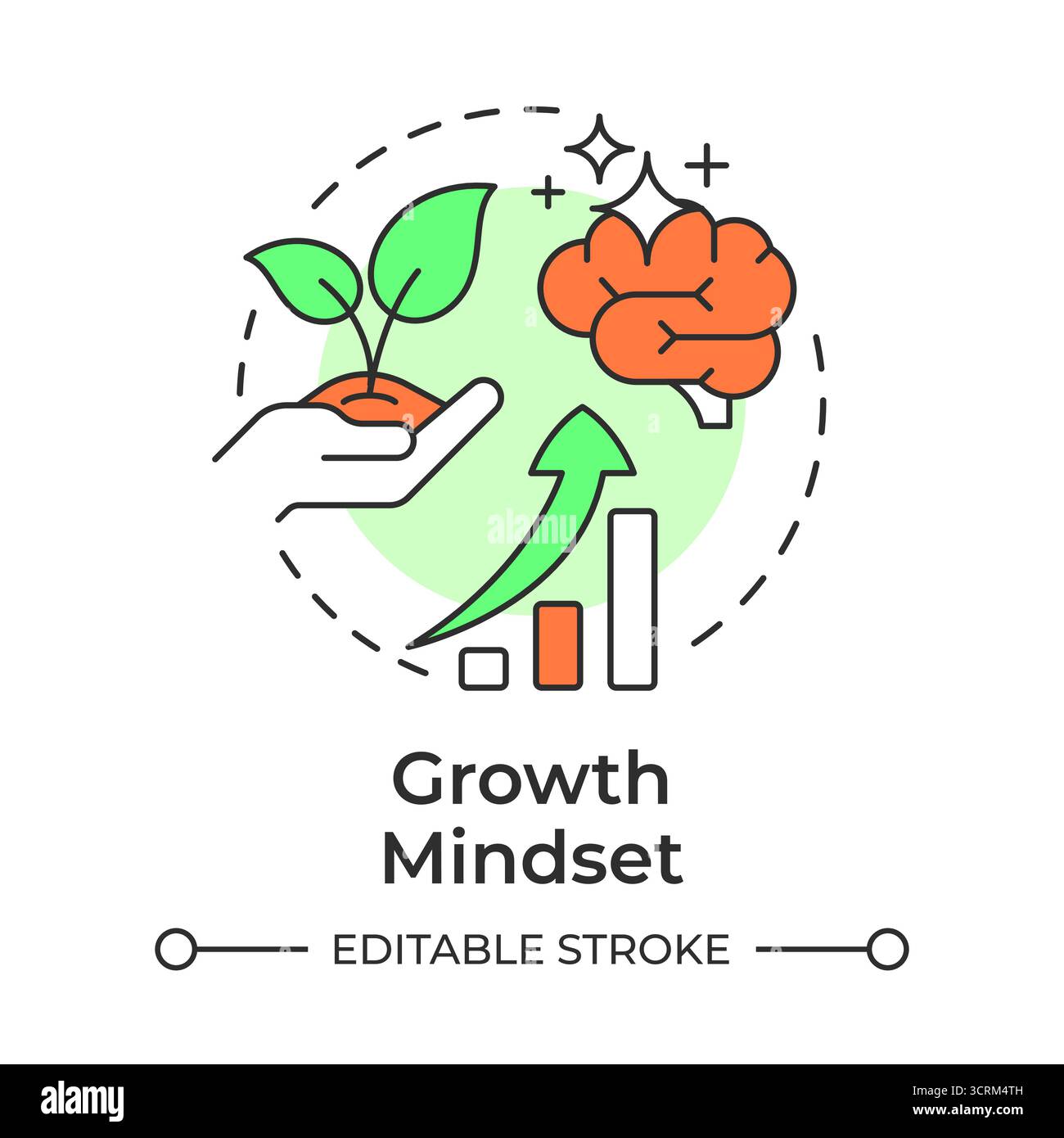 Growth mindset multi color concept icon Stock Vector