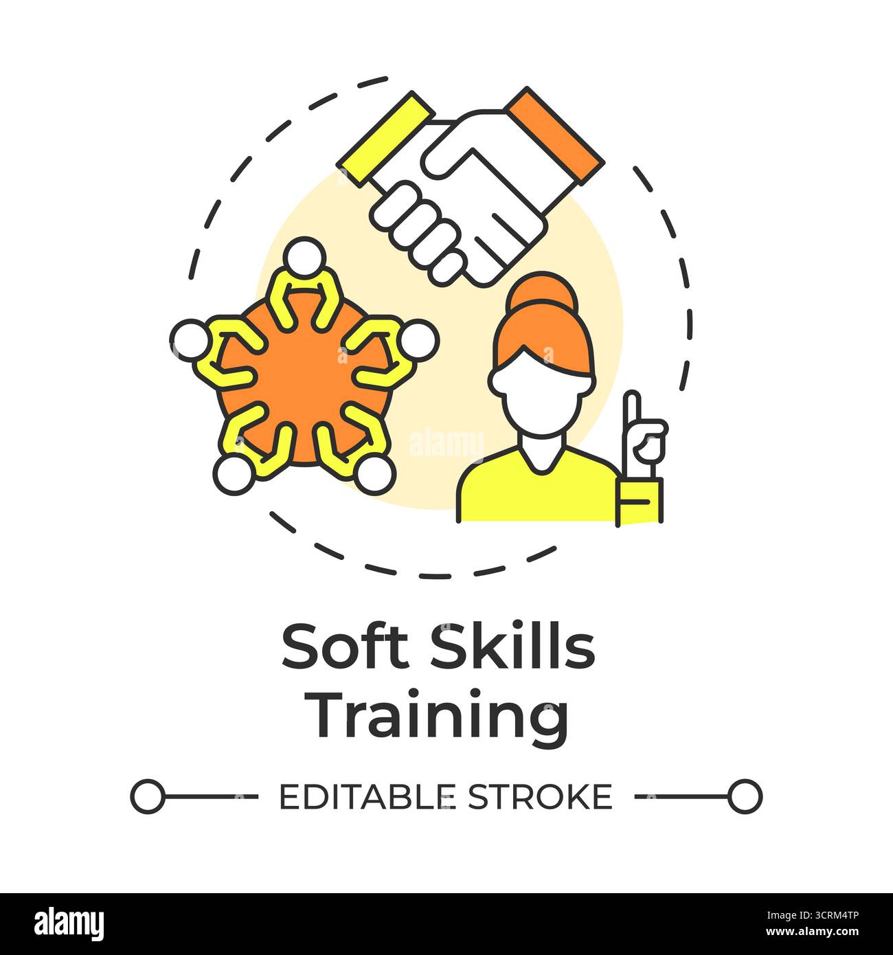 Soft skills training multi color concept icon Stock Vector