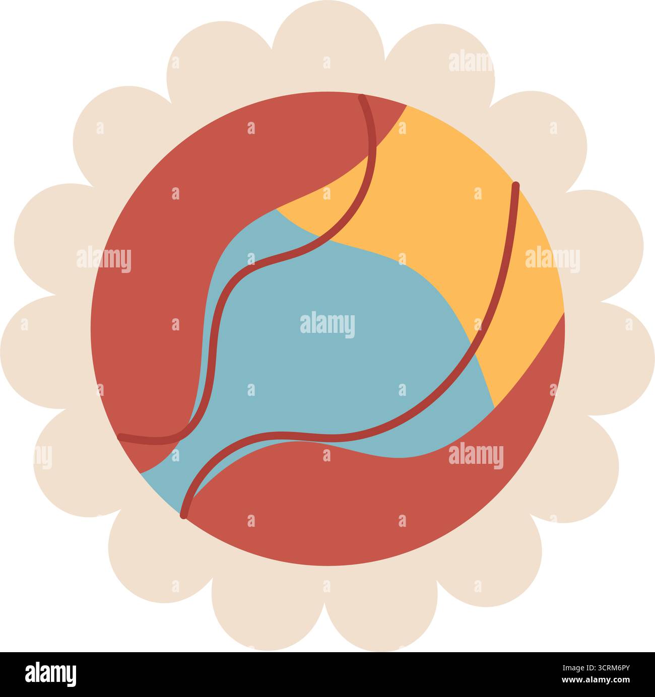 Flat Circle Postage Stamp Stock Vector