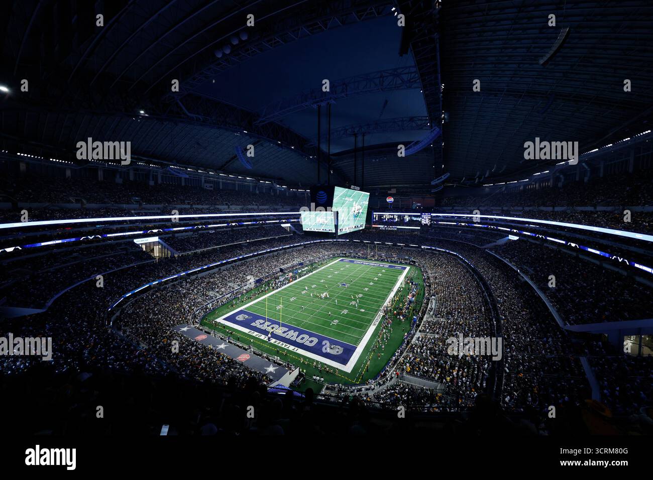 AT&T stadium in a general inside view (GV) during a NFL football game ...
