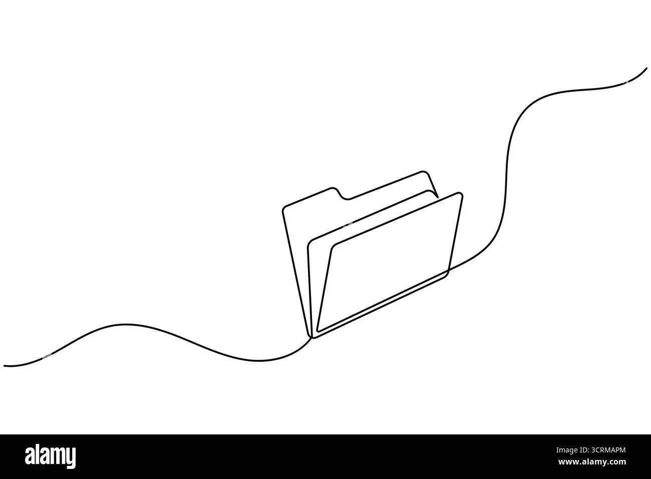 Office document Folder icon continuous one line art drawing of business ...