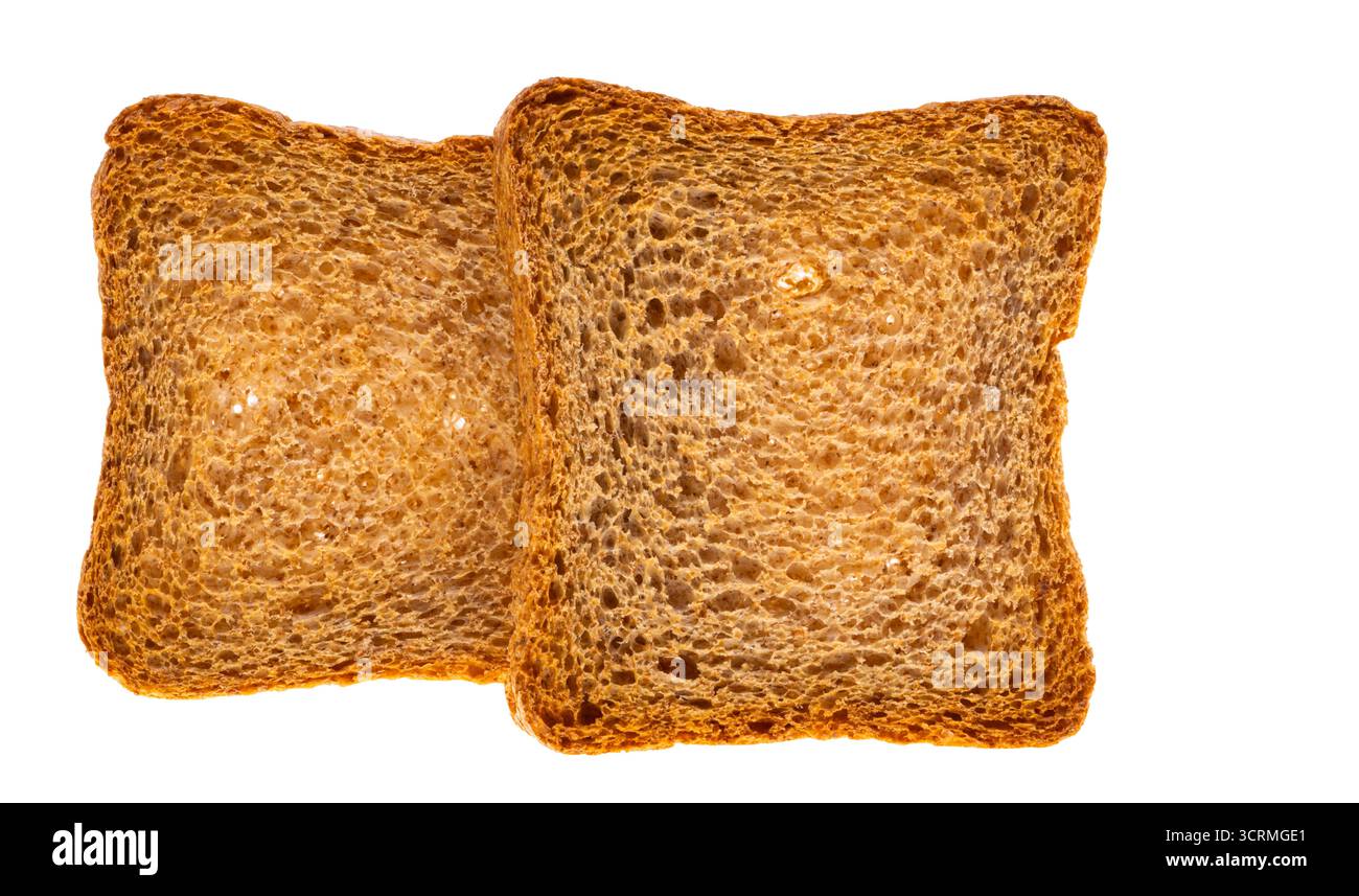 Rye croutons isolated on white background Stock Photo