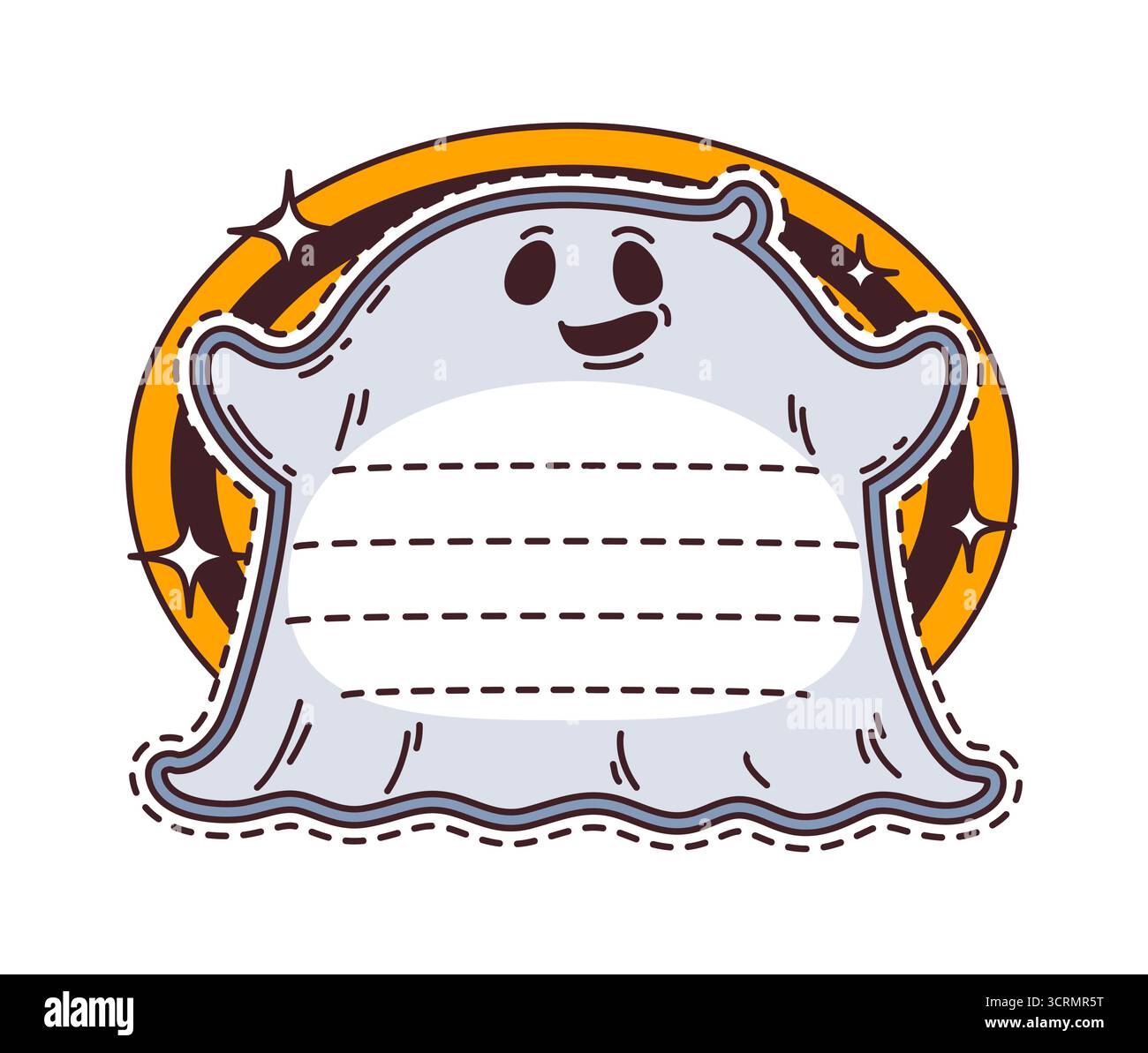 Halloween holiday ghost kids memo note template Stock Vector Image ...