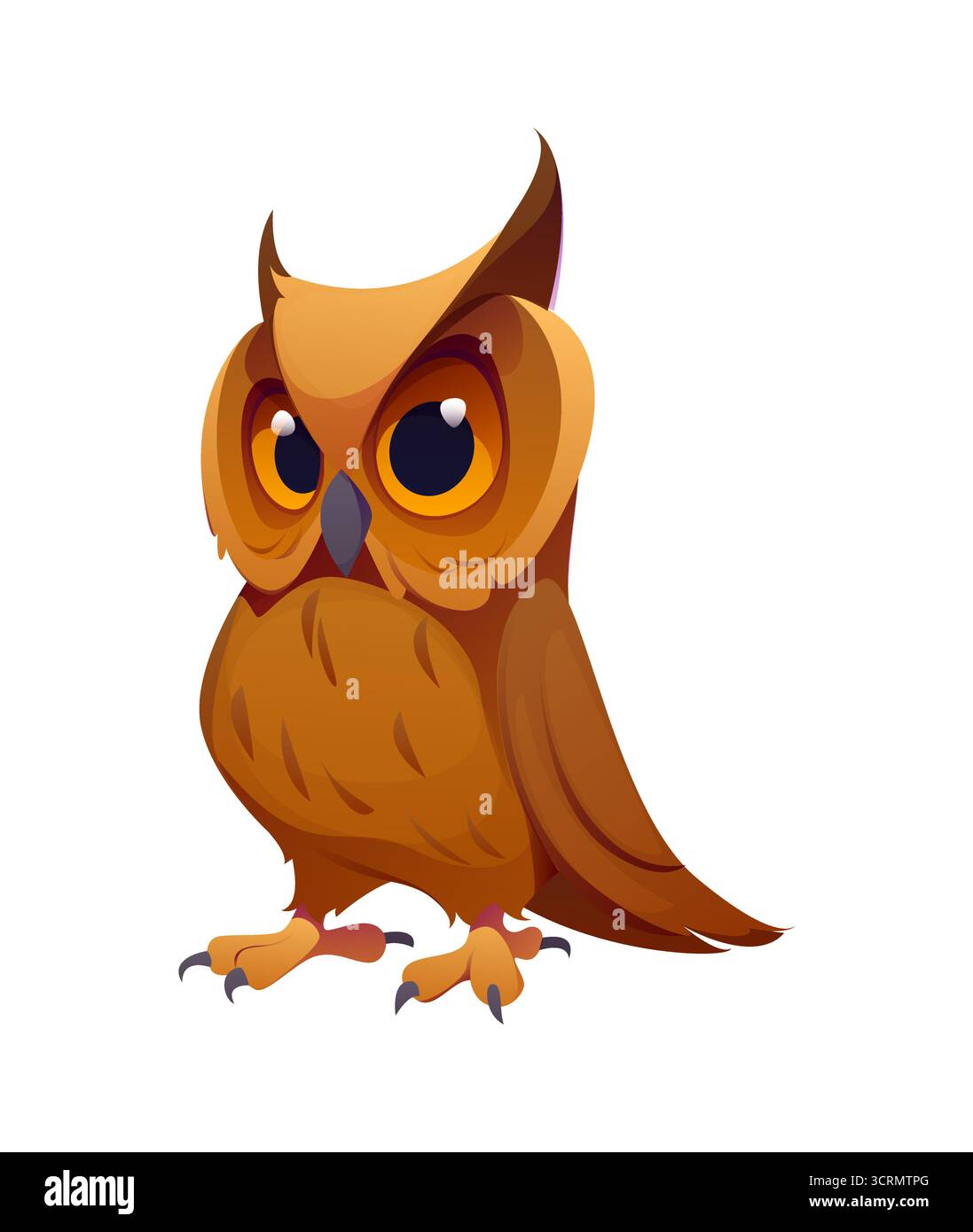 Cartoon Halloween owl character, vector owlet Stock Vector