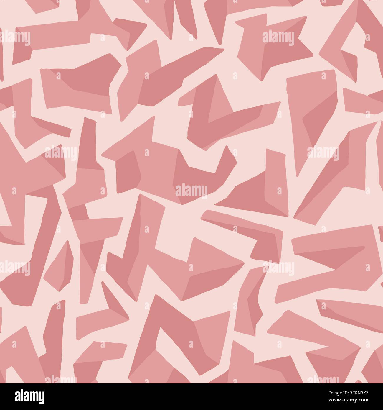 Abstract pink poly shapes seamless pattern. Vector illustration flat design background. Stock Vector