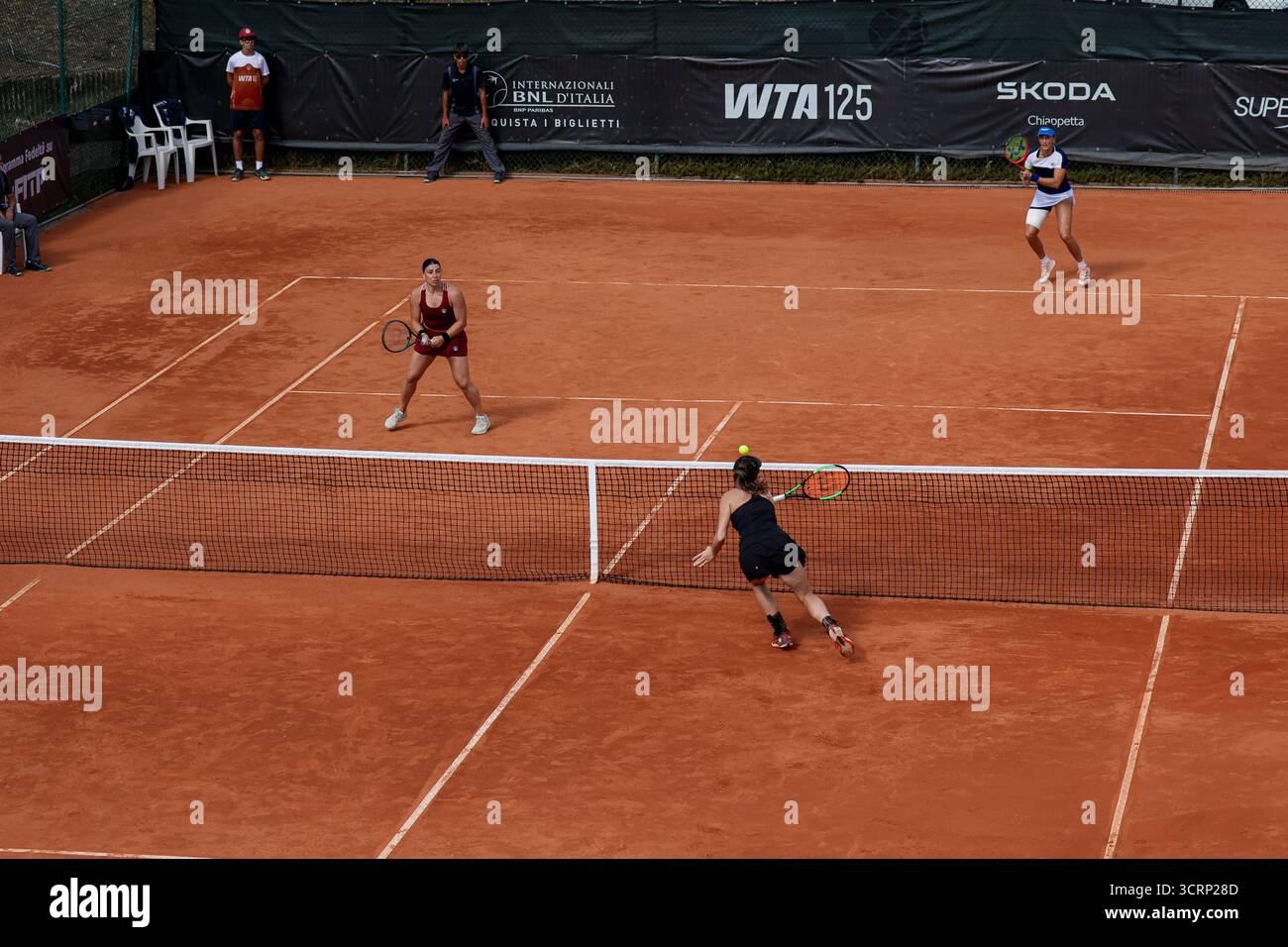 Double Jesika Maleckova and Miriam Skoch vs Nicole Fossa Huergo and Ekaterine Gorgodze during the Internazionali di Calabria 2025 WTA 125 tennis match at Chiappetta Sport Village, Rende (Cosenza), Italy. Stock Photo