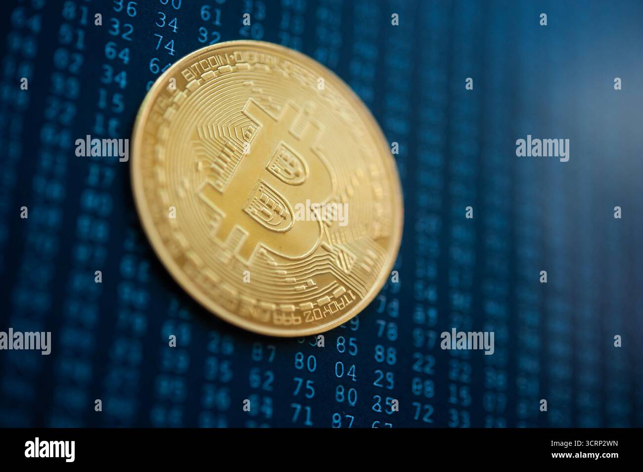 Bitcoin with technology binary code. Digital binary data and secure data  with number 0 and 1. Cryptocurrency future Technology background for  hackatho Stock Photo - Alamy