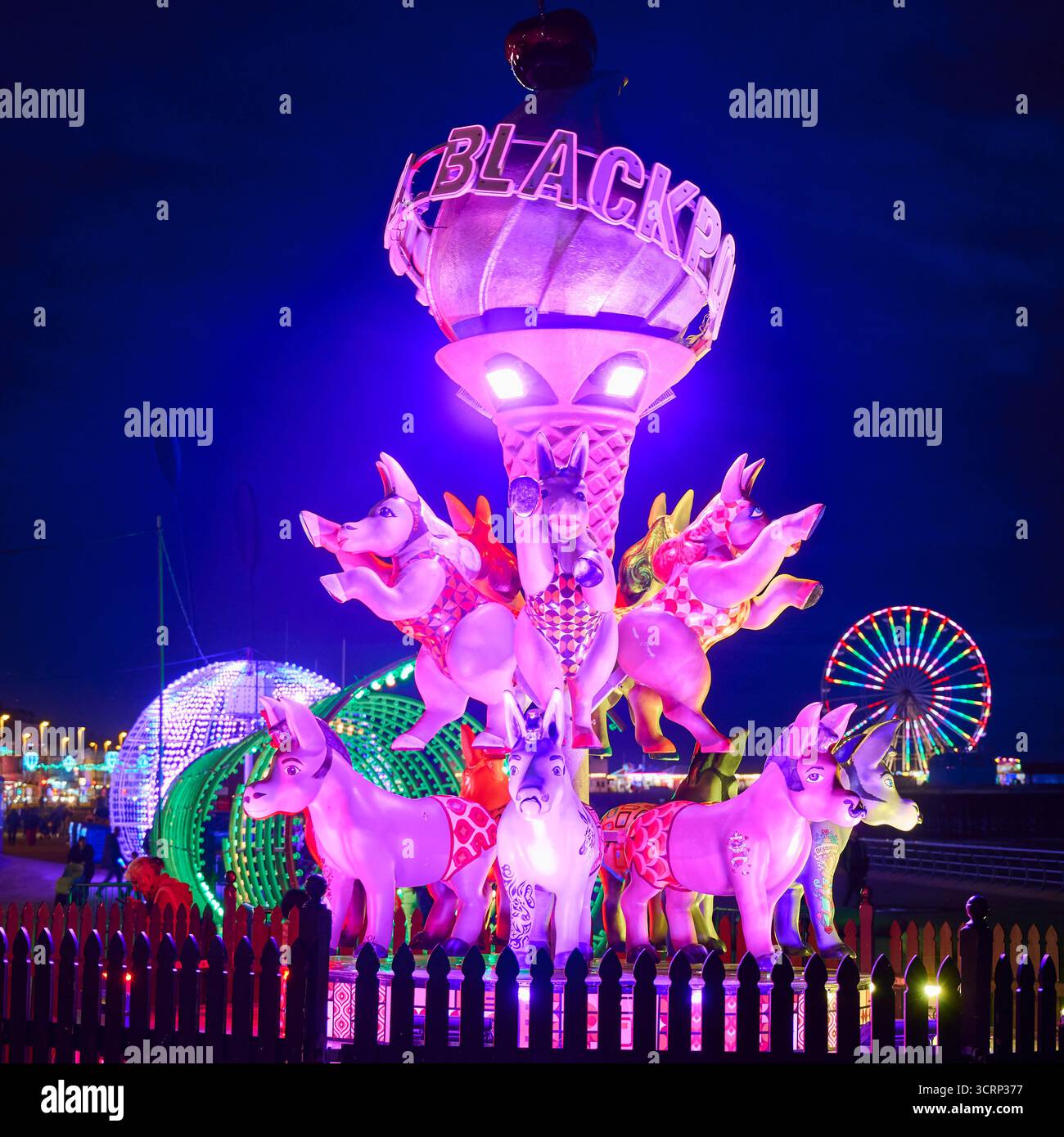 Blackpool illuminations 2025.Tableu designed by Laurence Llewelyn-Bowen Stock Photo