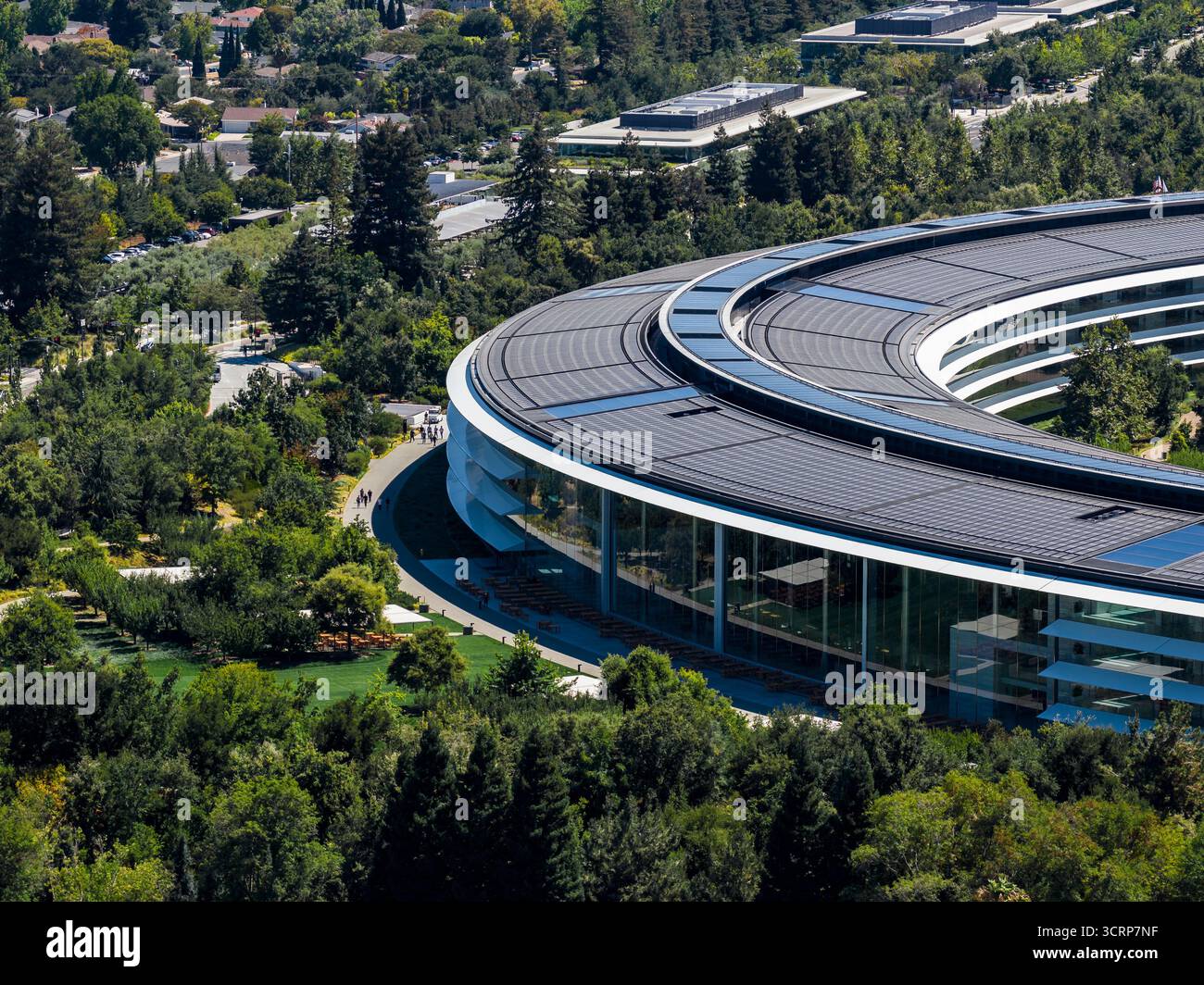 Aerial View of Apple Park Headquarters in Cupertino, California Stock ...