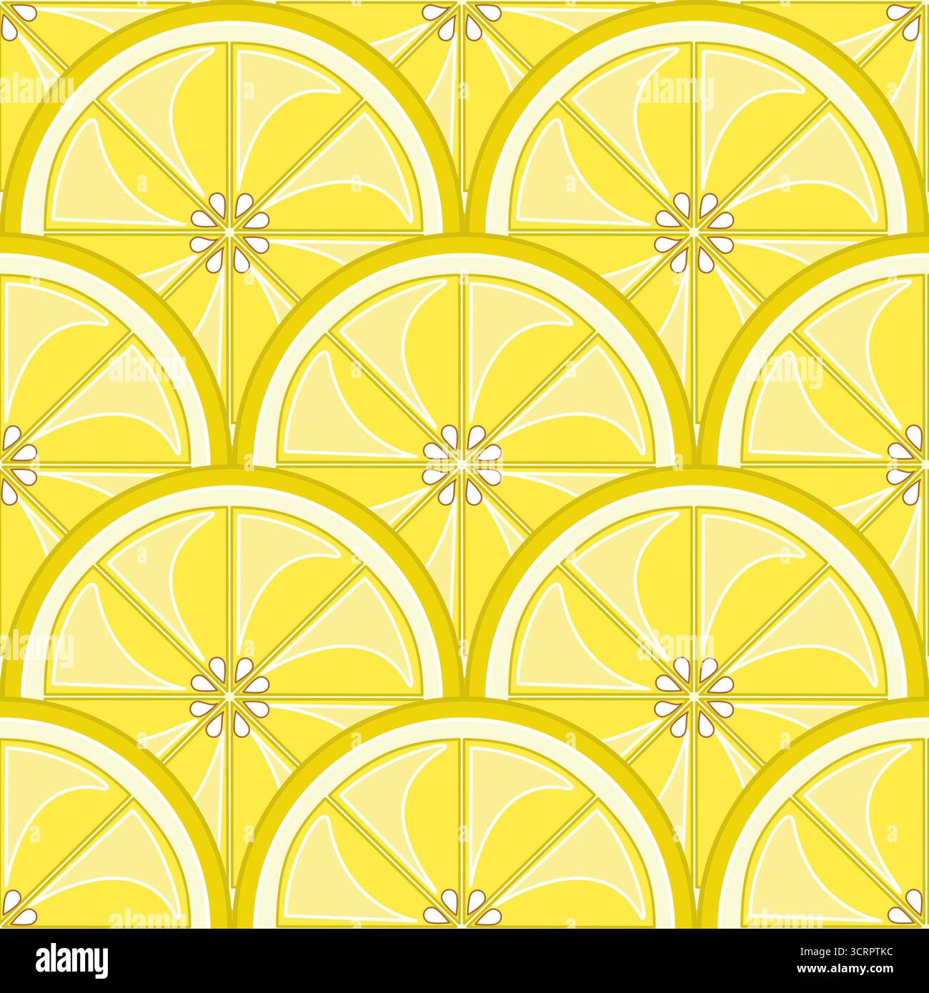 Lemon slices seamless tropical citrus pattern vector illustration Stock Vector
