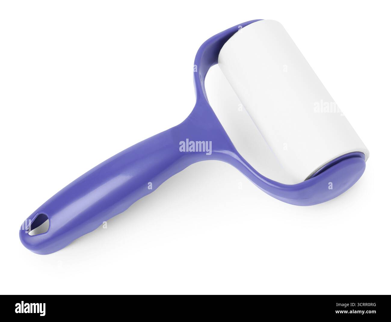 One sticky lint roller isolated on white Stock Photo