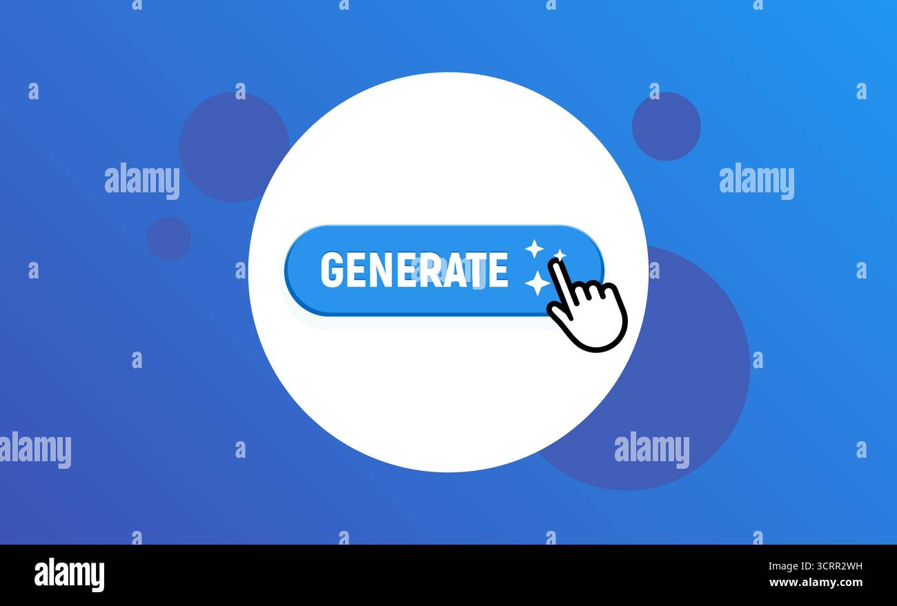 Ai button generate technology search icon. Ai tool text chat artificial intelligence button design bar Stock Vector