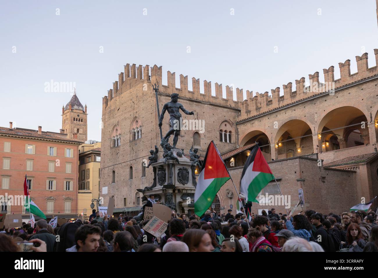 Bologna, Italy - October 2, 2025:  Pro Palestine demonstration Stock Photo
