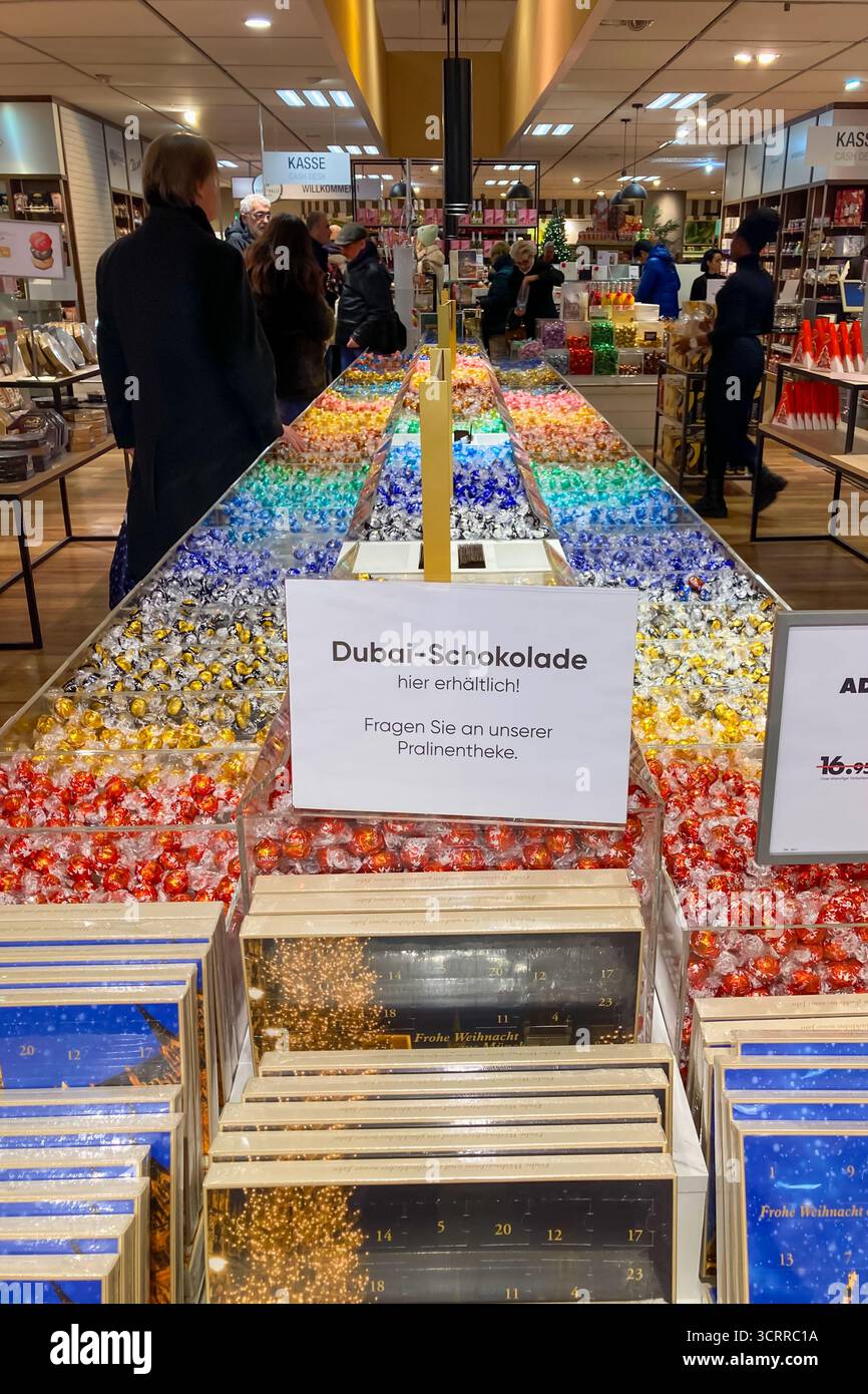 MUNICH, GERMANY - DECEMBER 2, 2024: Christmas sweets in shopping centers in the city center in Munich, Germany - Smartphone Captured Stock Image