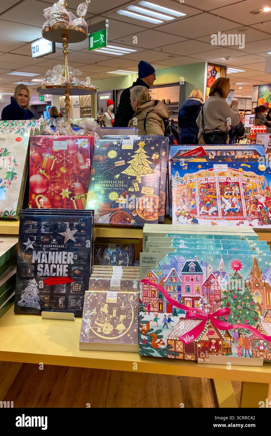 MUNICH, GERMANY - DECEMBER 2, 2024: Christmas sweets in shopping centers in the city center in Munich, Germany - Smartphone Captured Stock Image