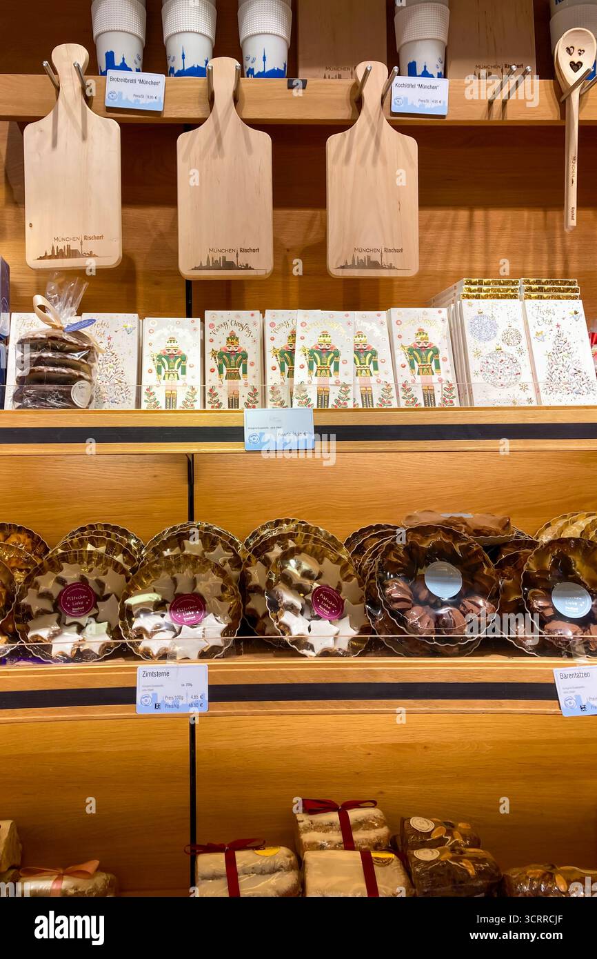 MUNICH, GERMANY - DECEMBER 2, 2024: Christmas sweets in shopping centers in the city center in Munich, Germany - Smartphone Captured Stock Image