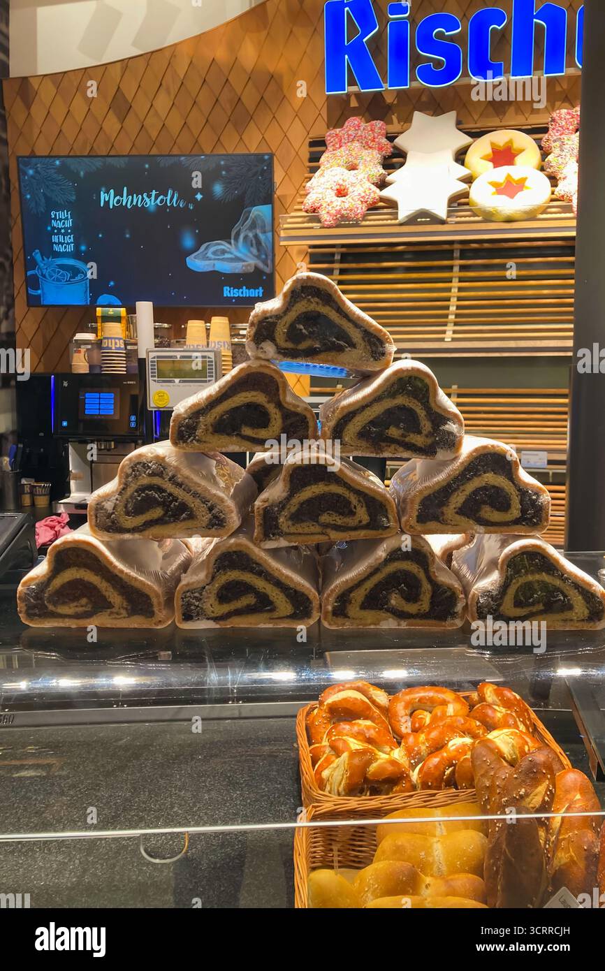MUNICH, GERMANY - DECEMBER 2, 2024: Christmas sweets in shopping centers in the city center in Munich, Germany - Smartphone Captured Stock Image