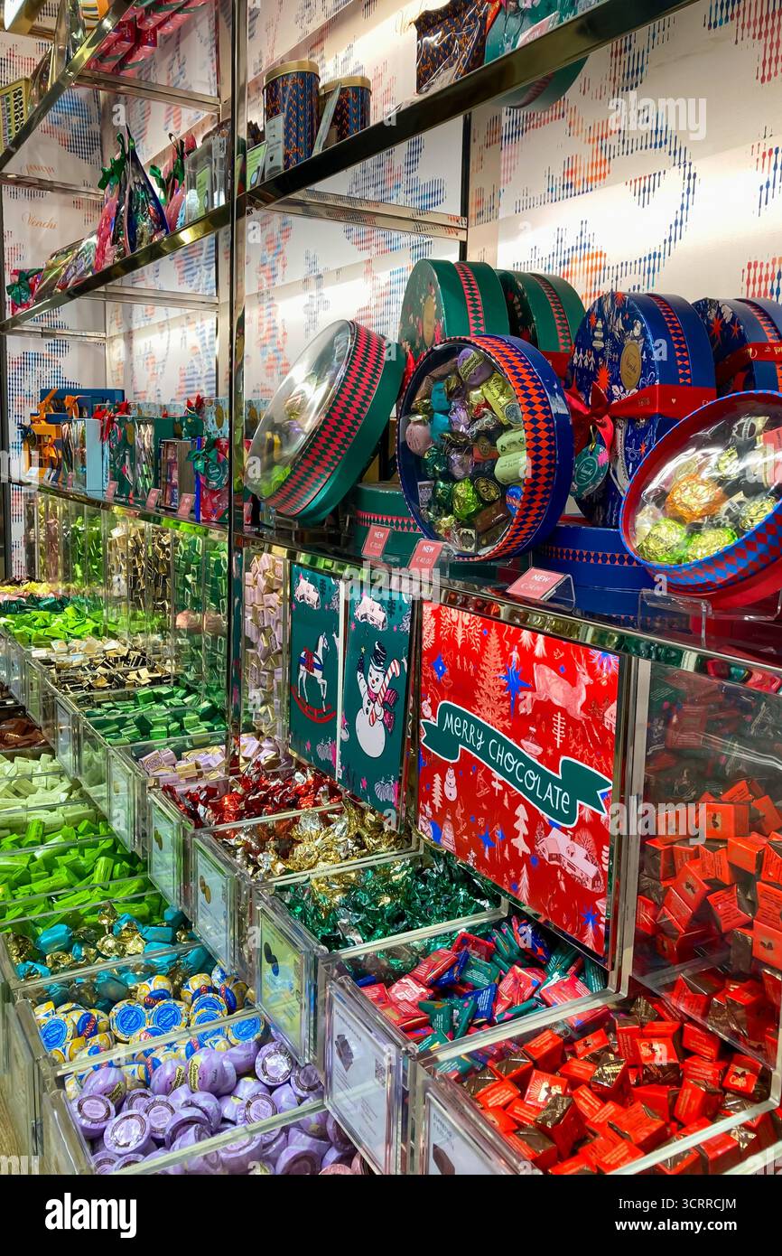 MUNICH, GERMANY - DECEMBER 2, 2024: Christmas sweets in shopping centers in the city center in Munich, Germany - Smartphone Captured Stock Image