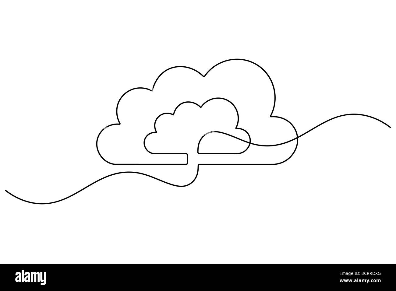 Continuous Line Cloud Computing Icon  Cloud Storage and Data Backup Vector Stock Vector