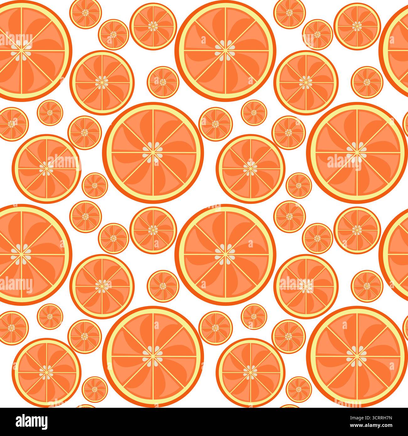 Orange slices seamless tropical citrus pattern vector illustration Stock Vector