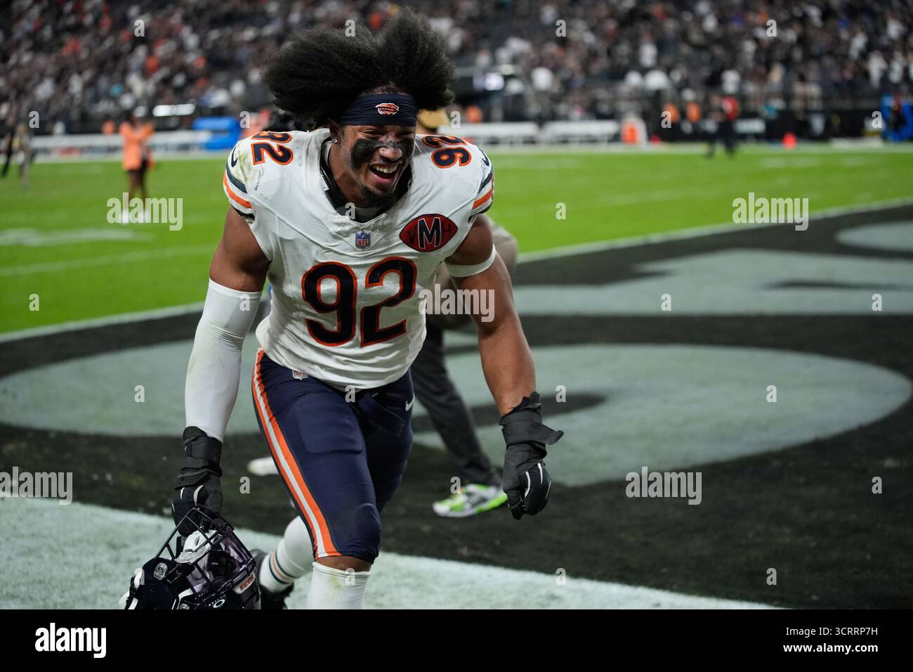 Chicago Bears defensive end Daniel Hardy (92) celebrates after an NFL